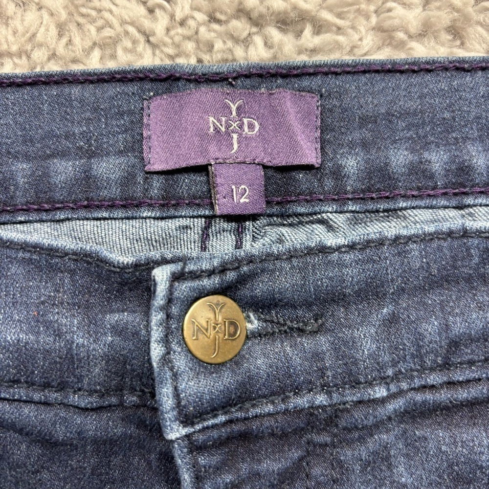 NYDJ Jeans Womens 12 Georgia Skinny Dark Stretch Denim Classic Streetwear Basic